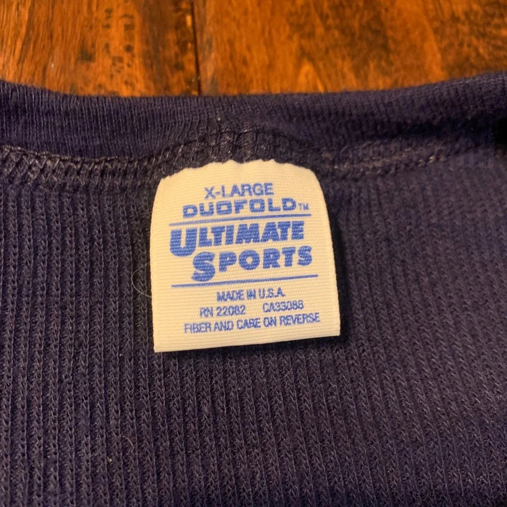 VTG Duofold Ultimate Sports Thermal Shirt Navy Blue XL Made in USA Waffle Knit